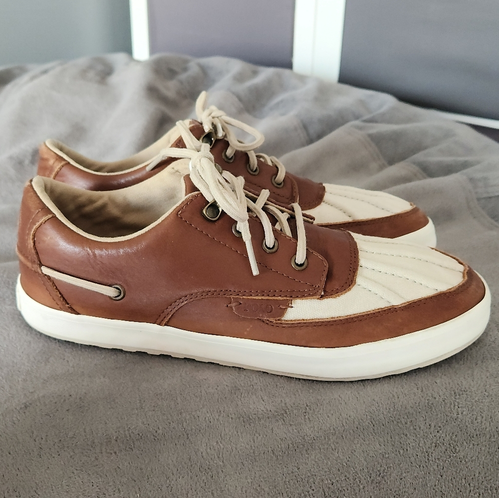 Polo Ralph Lauren Ramiro Leather Canvas Duck Shoes